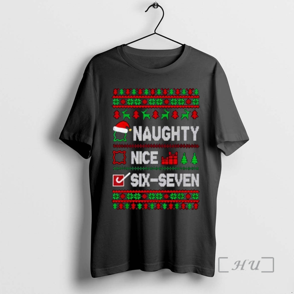 Trending 6 7 Meme Nice Naughty 67 Ugly Christmas Ornaments T-Shirts, Hoodie, Sweatshirt | PopFlextees.com
