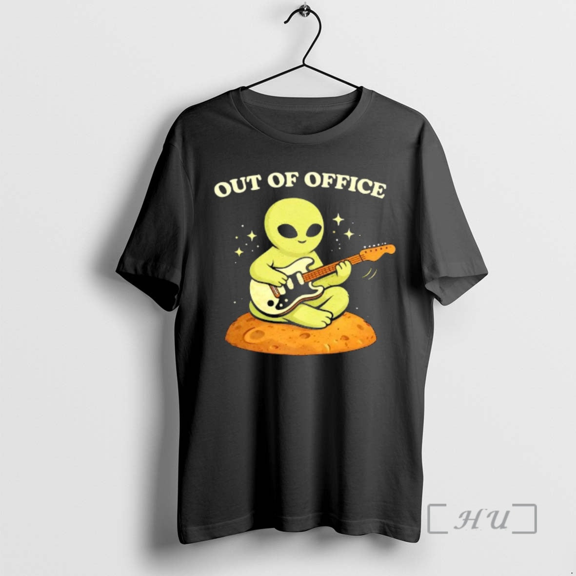 Trending Alien Playing Guitar Out Of Office T-Shirts, Hoodie, Sweatshirt | PopFlextees.com