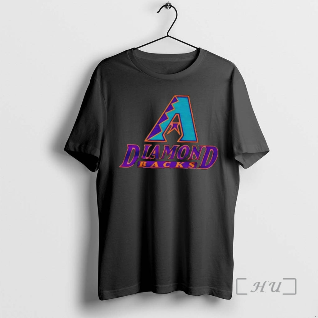 Trending Arizona Diamondbacks Retro Purple And Teal A Snake Logo Diamondbacks Text Baseball Premium T-Shirts, Hoodie,...