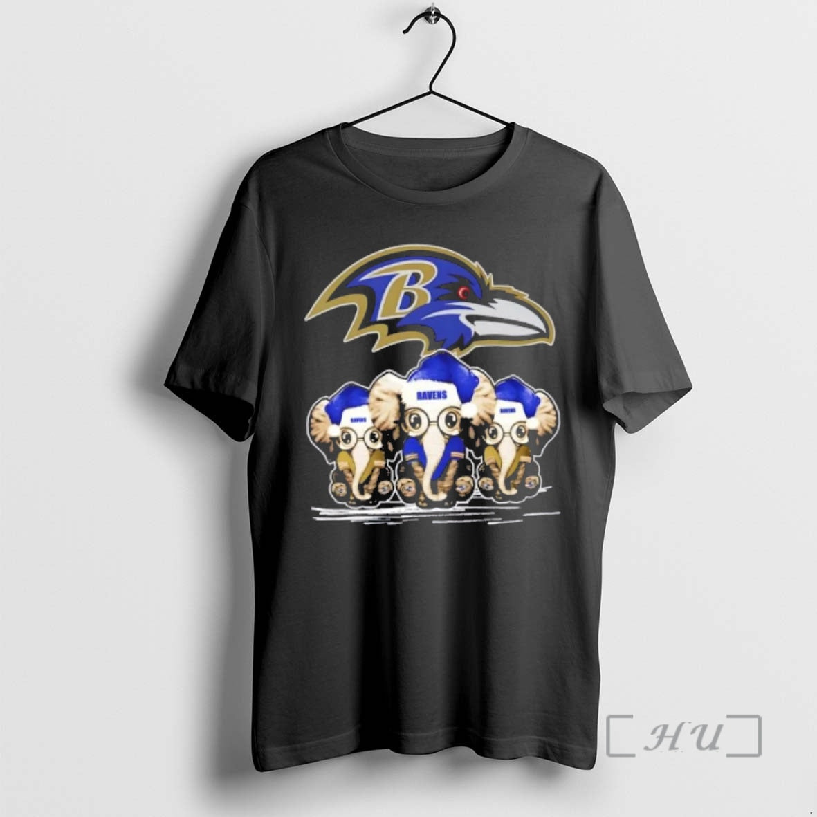 Trending Baltimore Ravens X Elephants Santa Hat Merry Christmas T-Shirts, Hoodie, Sweatshirt | PopFlextees.com