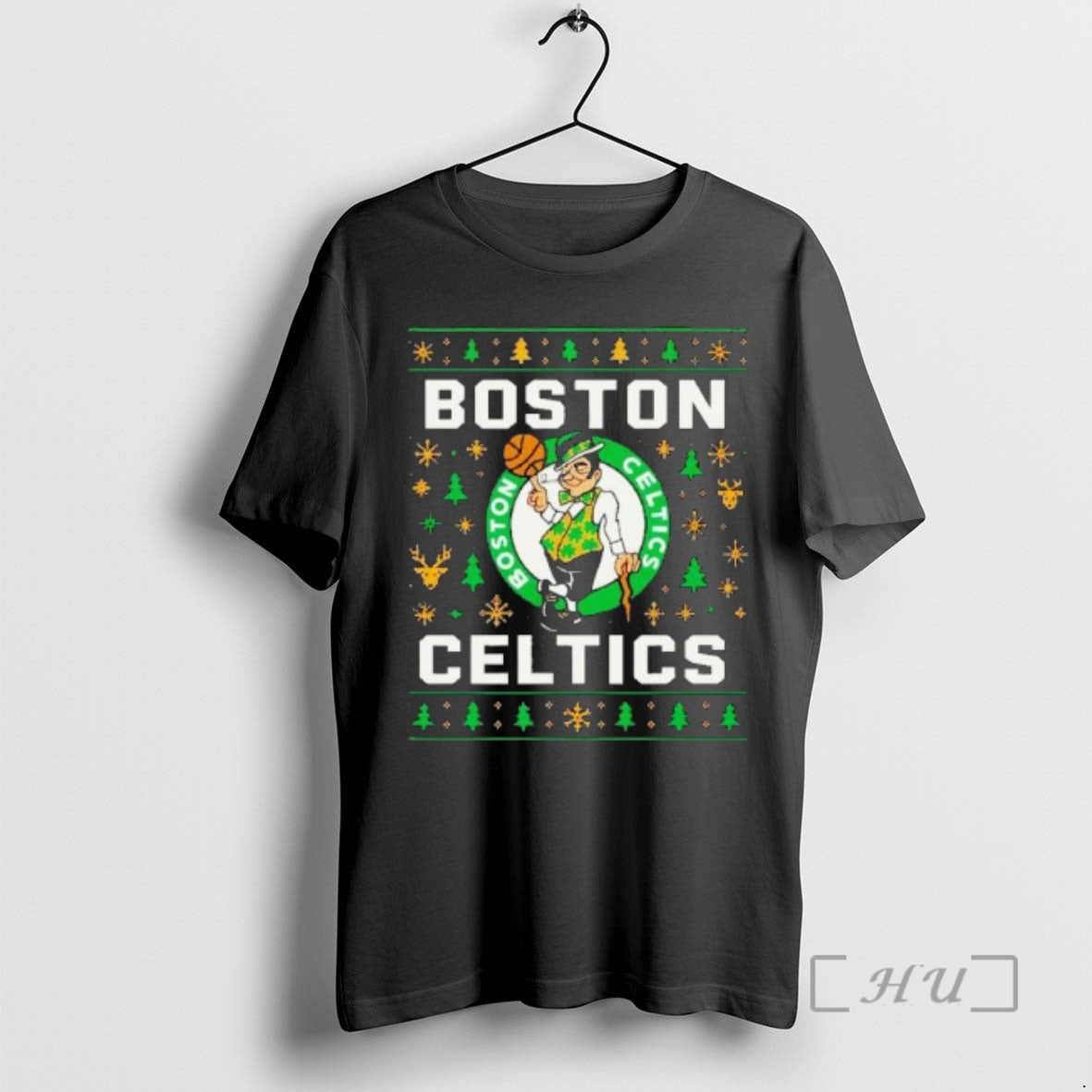 Trending Boston Celtics Basketball Team Ugly Christmas Logo T-Shirts, Hoodie, Sweatshirt | PopFlextees.com