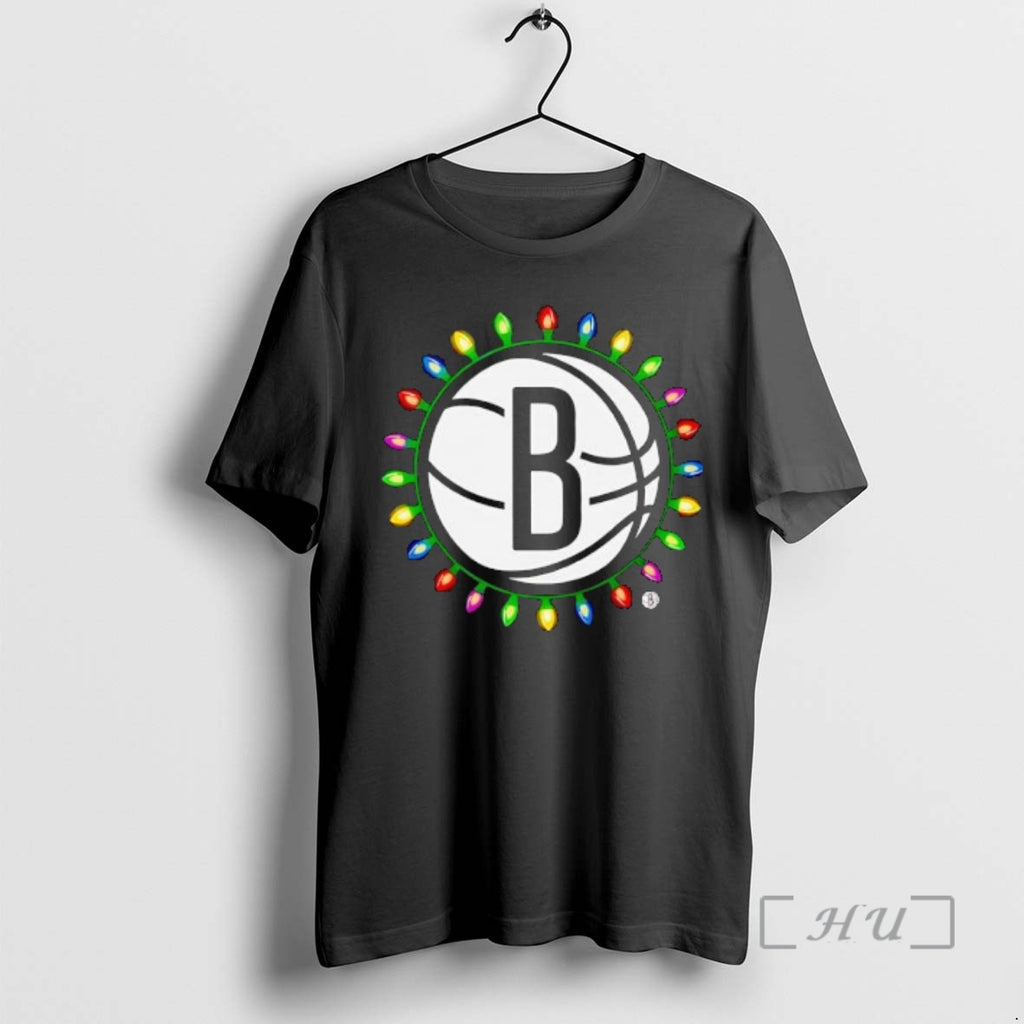Trending Brooklyn Nets Logo Lights Merry Christmas T-Shirts, Hoodie, Sweatshirt | PopFlextees.com