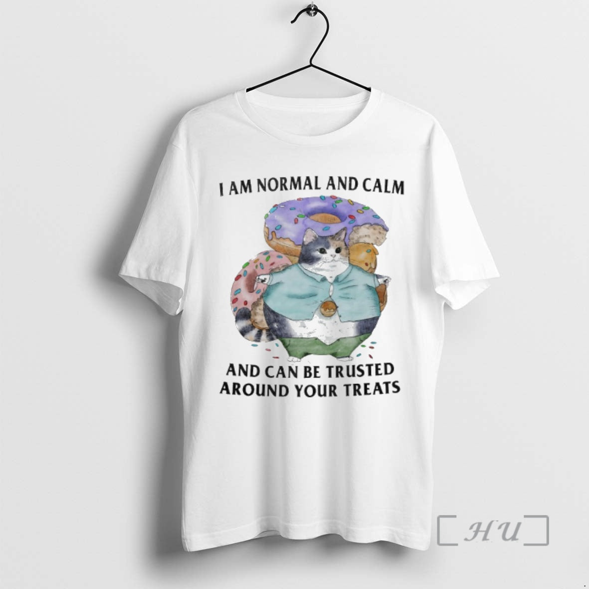Trending Cat Donuts I Am Normal And Calm And Can Be Trusted Around Your Treats T-Shirts, Hoodie, Sweatshirt | PopFlextees.com