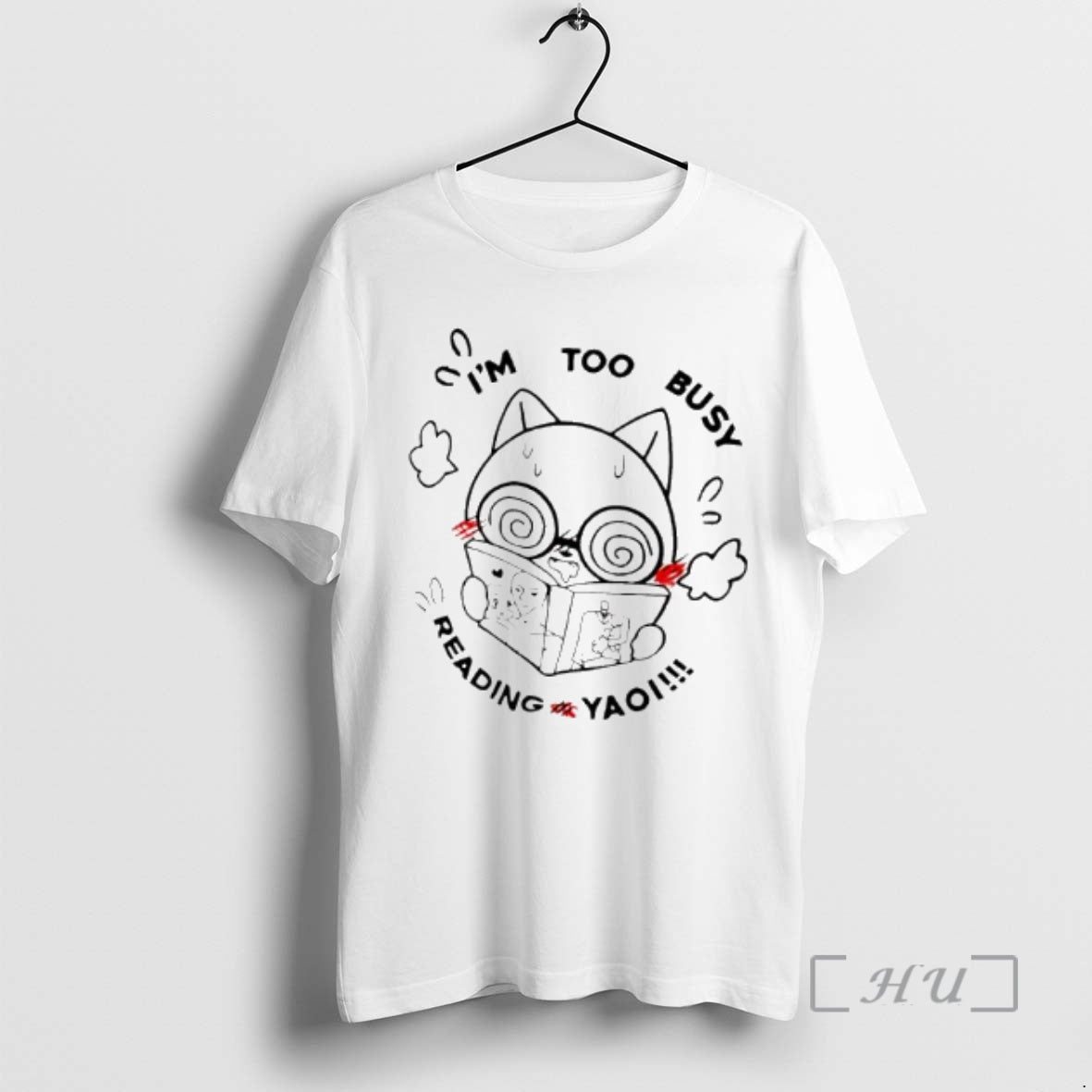 Trending Cat Im Too Busy Reading Yaoi T-Shirts, Hoodie, Sweatshirt | PopFlextees.com