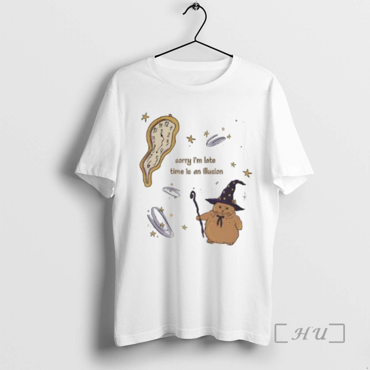 Trending Cat Sorry Im Late Time An Illusion T-Shirts, Hoodie, Sweatshirt | PopFlextees.com