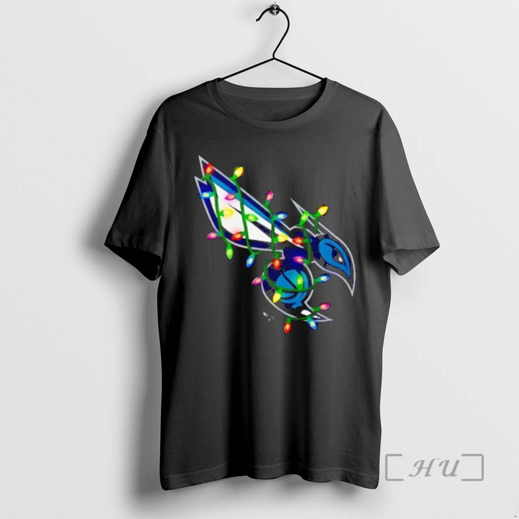 Trending Charlotte Hornets Logo Lights Merry Christmas T-Shirts, Hoodie, Sweatshirt | PopFlextees.com