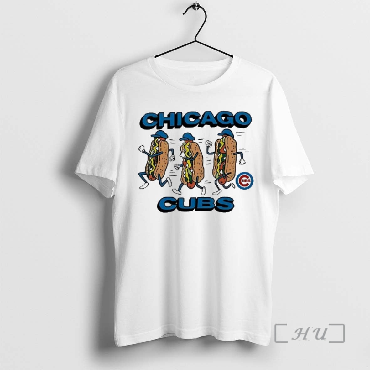 Trending Chicago Cubs Three Running Hot Dogs Wearing Blue Hats And Gloves Sports Graphic Premium T-Shirts, Hoodie, Sweatshirt