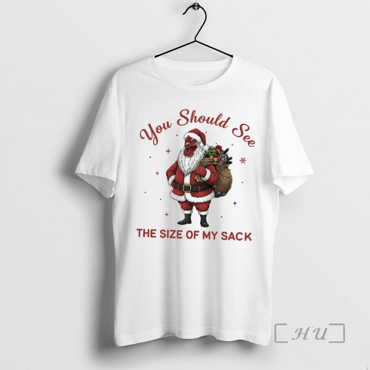 Trending Chicken Santa You Should See The Size Of My Sack Premium T Shirts Sweater Hoodie, Sweatshirt | PopFlextees.com