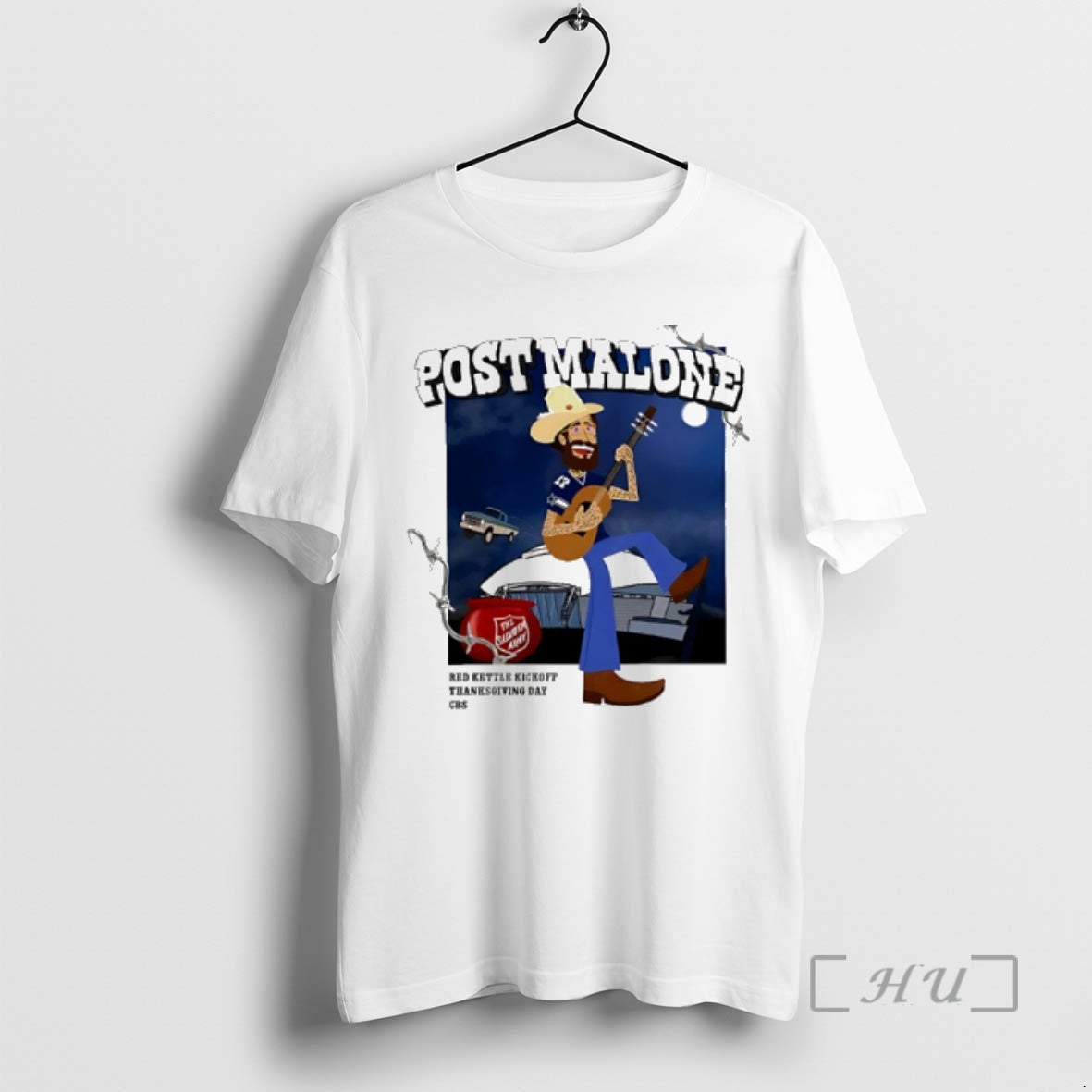 Trending Cowboys Post Malone Red Kettle Kickoff Thanksgiving Day Cartoon T-Shirts, Hoodie, Sweatshirt | PopFlextees.com