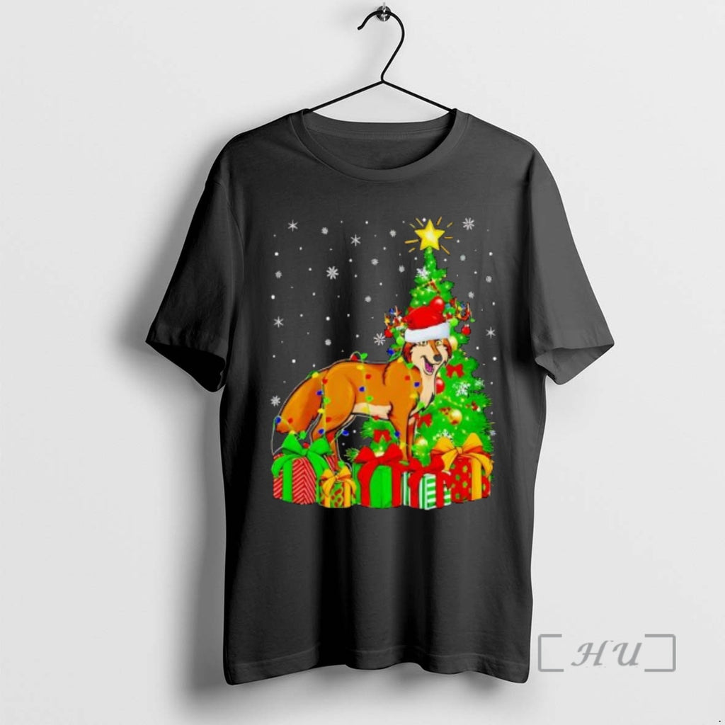 Trending Coyote Xmas Holiday Santa Coyote Christmas Tree T-Shirts, Hoodie, Sweatshirt | PopFlextees.com