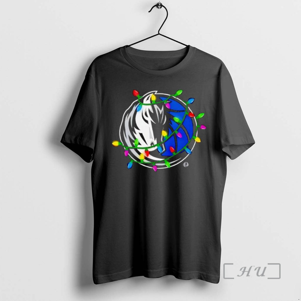 Trending Dallas Mavericks Logo Lights Merry Christmas T-Shirts, Hoodie, Sweatshirt | PopFlextees.com