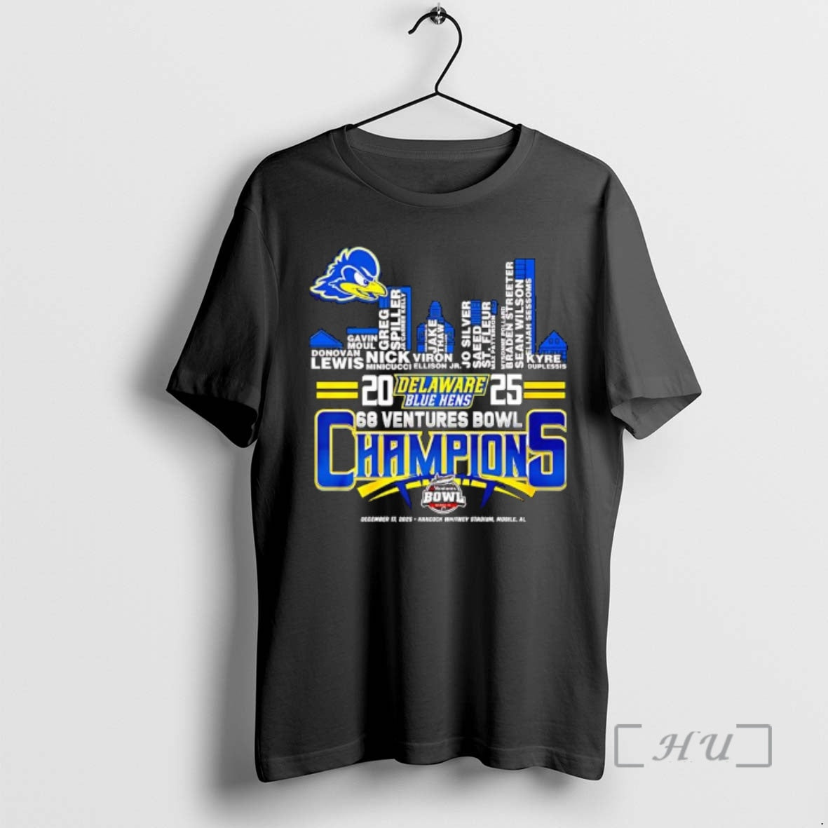 Trending Delaware Fightin Blue Hens Champions Name Players Skyline City T-Shirts, Hoodie, Sweatshirt