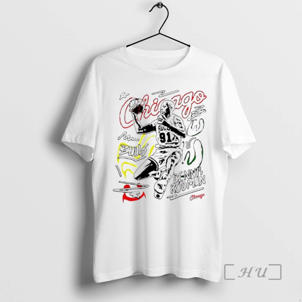 Trending Dennis Rodman Chicago Bulls Chalked Up Signature T-Shirts, Hoodie, Sweatshirt | PopFlextees.com
