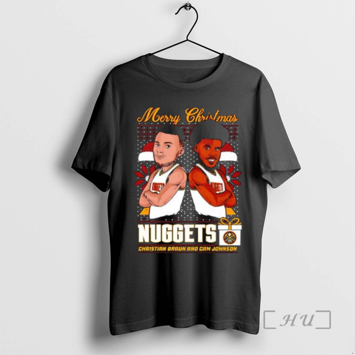 Trending Denver Nuggets Christmas Braun Johnson Graphic T-Shirts, Hoodie, Sweatshirt | PopFlextees.com