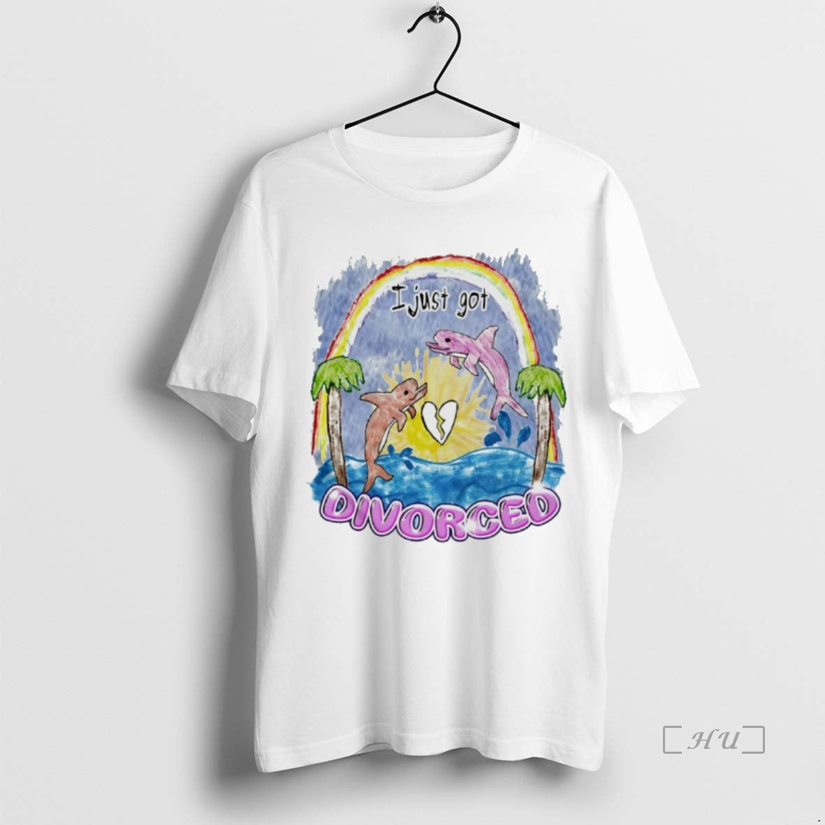 Trending Divorced Dolphins I Just Got Graphic Art T-Shirts, Hoodie, Sweatshirt | PopFlextees.com