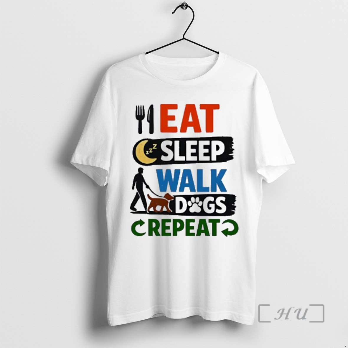 Trending Eat Sleep Walk Dogs Repeat T-Shirts, Hoodie, Sweatshirt | PopFlextees.com