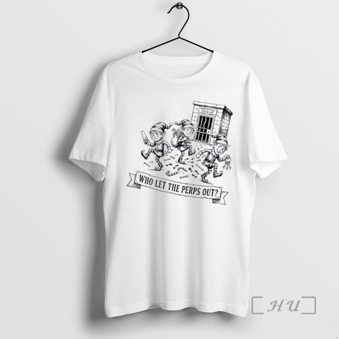 Trending Elf North Pole Lock Up Who Let The Perps Out Premium T Shirts Sweater Hoodie, Sweatshirt | PopFlextees.com