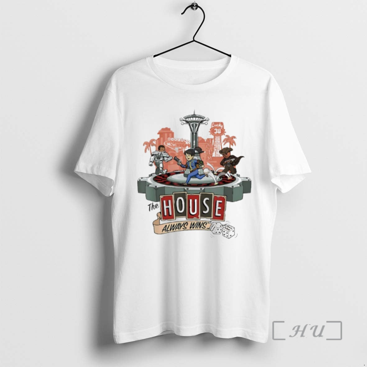 Trending Fallout New Vegas Lucky 38 The House Always Wins T-Shirts, Hoodie, Sweatshirt | PopFlextees.com