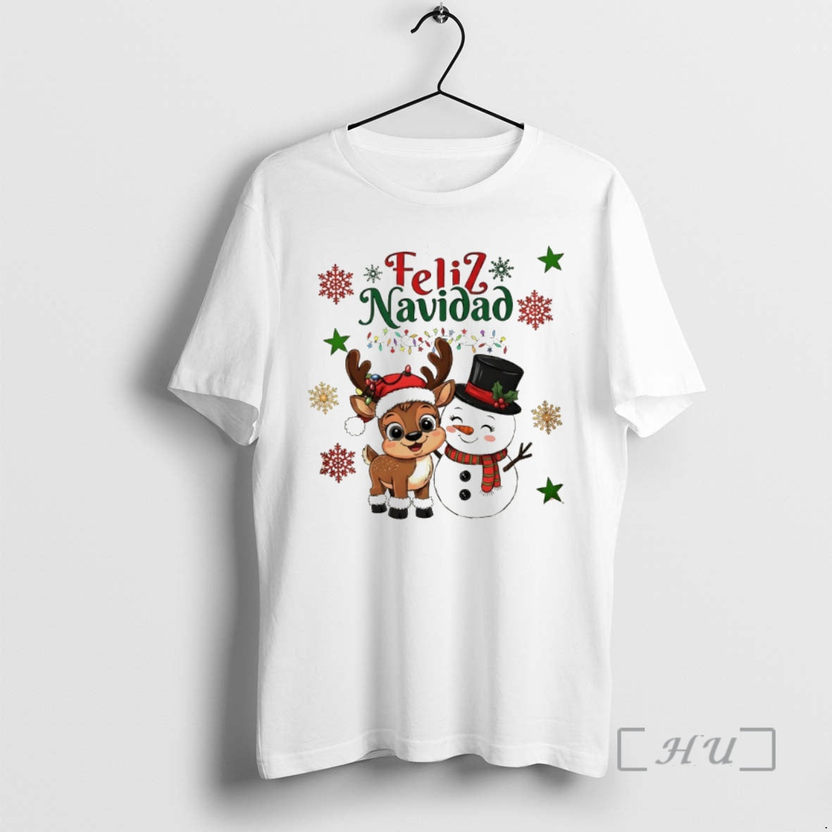 Trending Feliz Navidad Xmas Reindeer And Snowman T-Shirts, Hoodie, Sweatshirt | PopFlextees.com