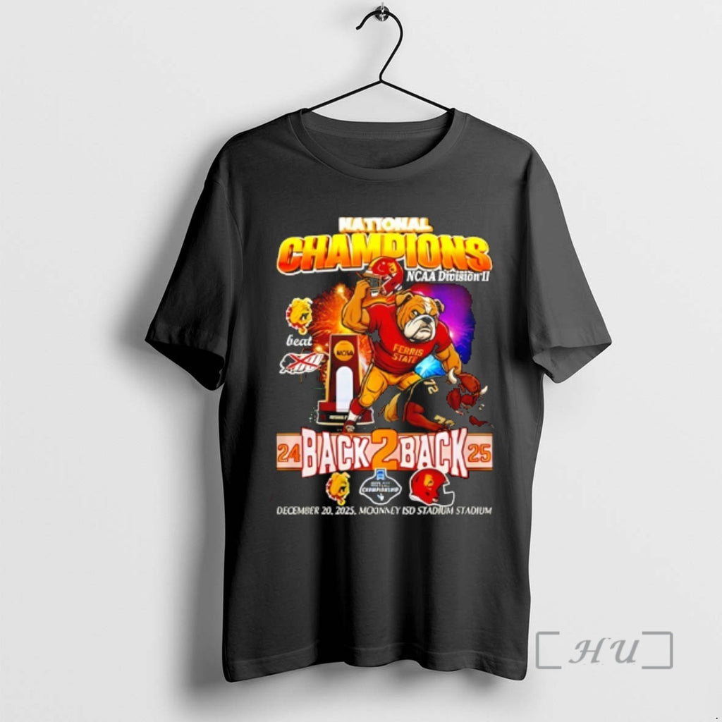 Trending Ferris State Back To Back National Champions 2025 Mascot T-Shirts, Hoodie, Sweatshirt | PopFlextees.com