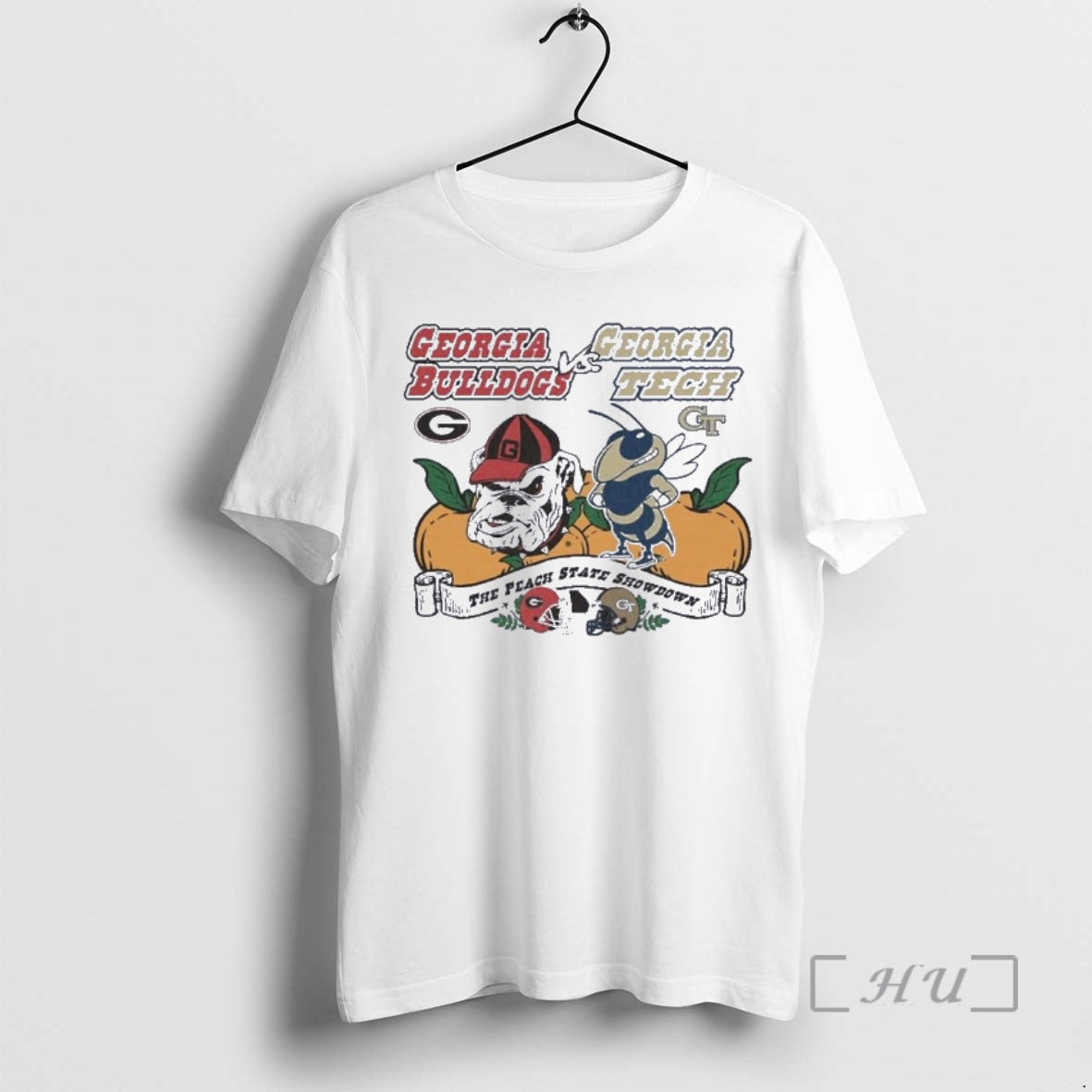Trending Georgia Tech Yellow Jackets Versus Georgia Bulldogs 2025 The Peach State Showdown Premium T-Shirts, Hoodie,...