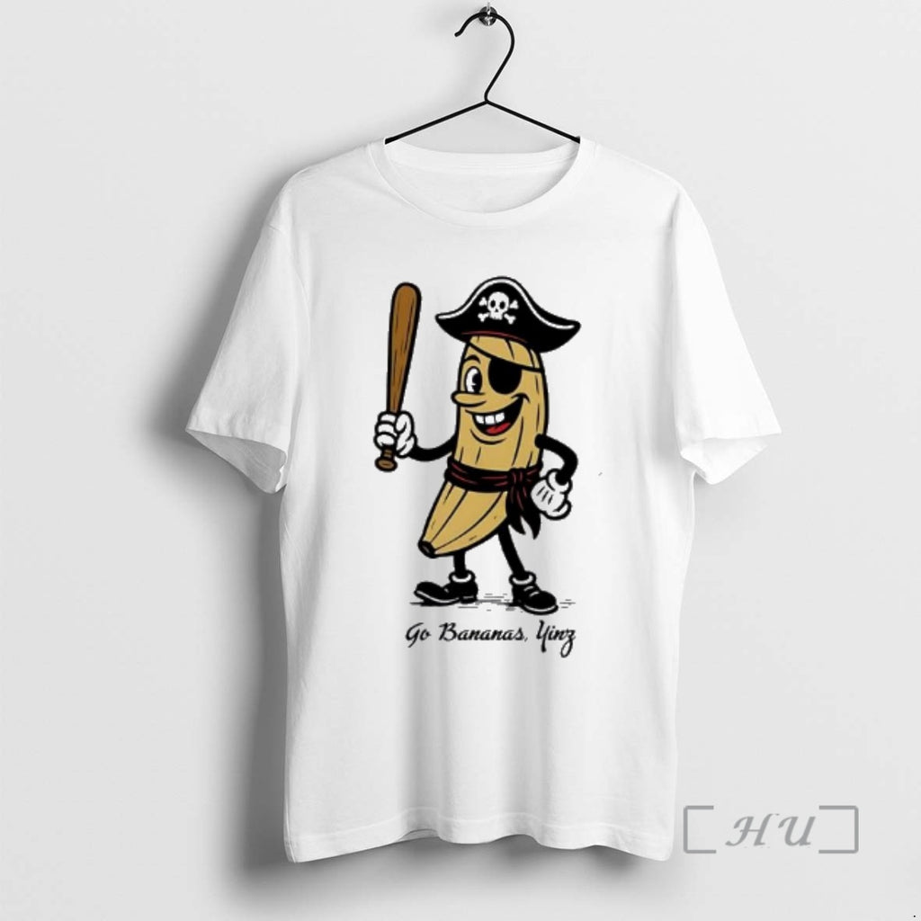 Trending Go Bananas Yinz Cute Funny Baseball T-Shirts, Hoodie, Sweatshirt | PopFlextees.com