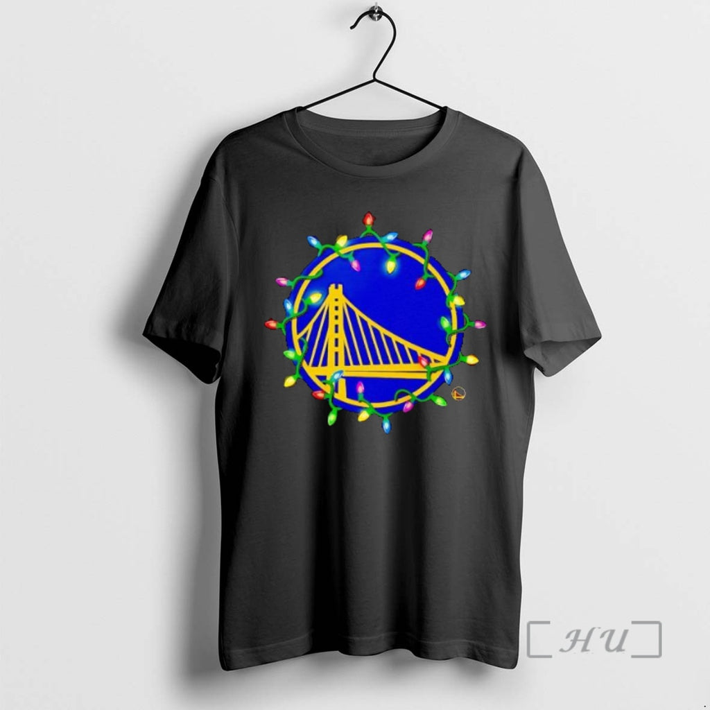 Trending Golden State Warriors Logo Lights Merry Christmas T-Shirts, Hoodie, Sweatshirt | PopFlextees.com