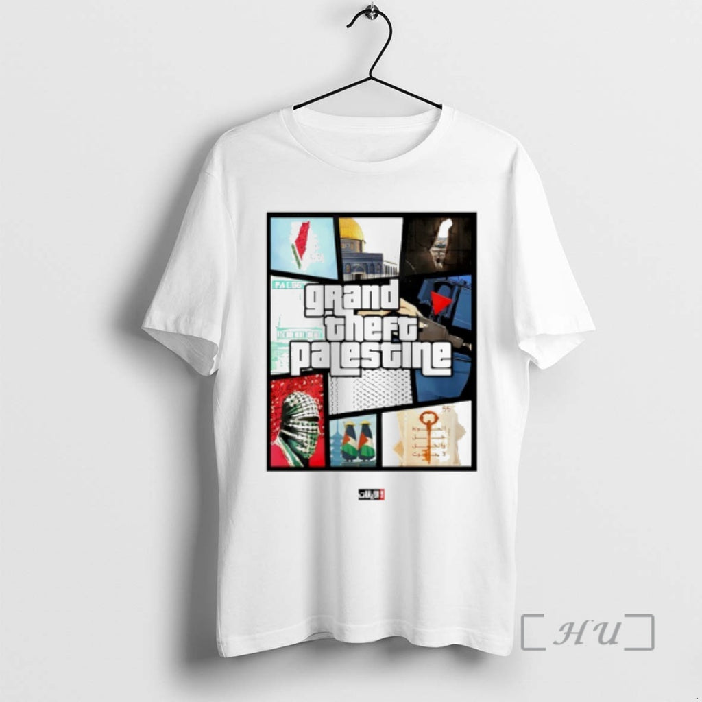 Trending Grand Theft Palestine Fuuny T-Shirts, Hoodie, Sweatshirt | PopFlextees.com