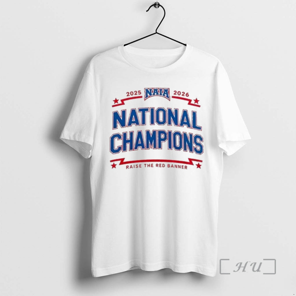 Trending Grand View Vikings 2025 26 Naia National Champions Raise The Red Banner Premium T-Shirts, Hoodie, Sweatshirt