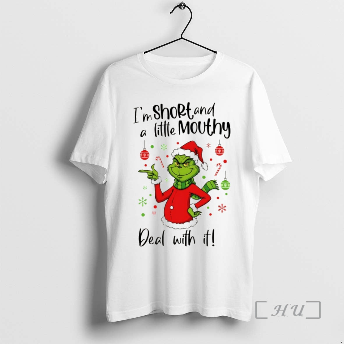 Trending Grinch Im Short And A Little Mouthy Deal With It Christmas Premium T Shirts Hoodie, Sweatshirt | PopFlextees.com