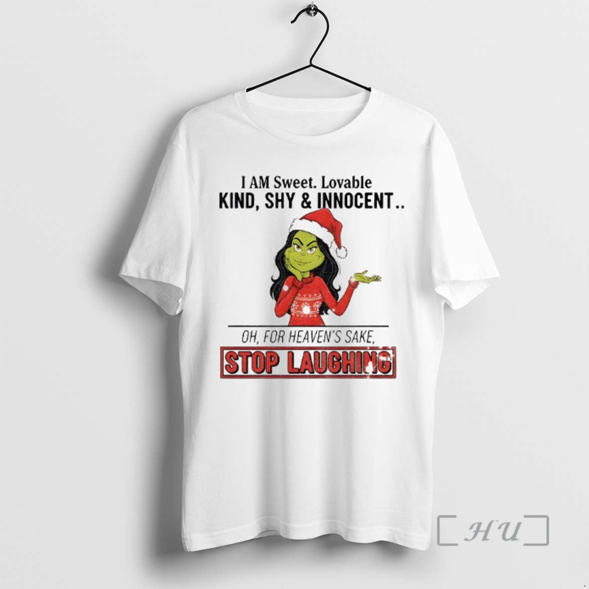Trending Grinch Santa I Am Sweet Lovable Kind Shy And Innocent Oh For Heavens Sake T-Shirts, Hoodie, Sweatshirt