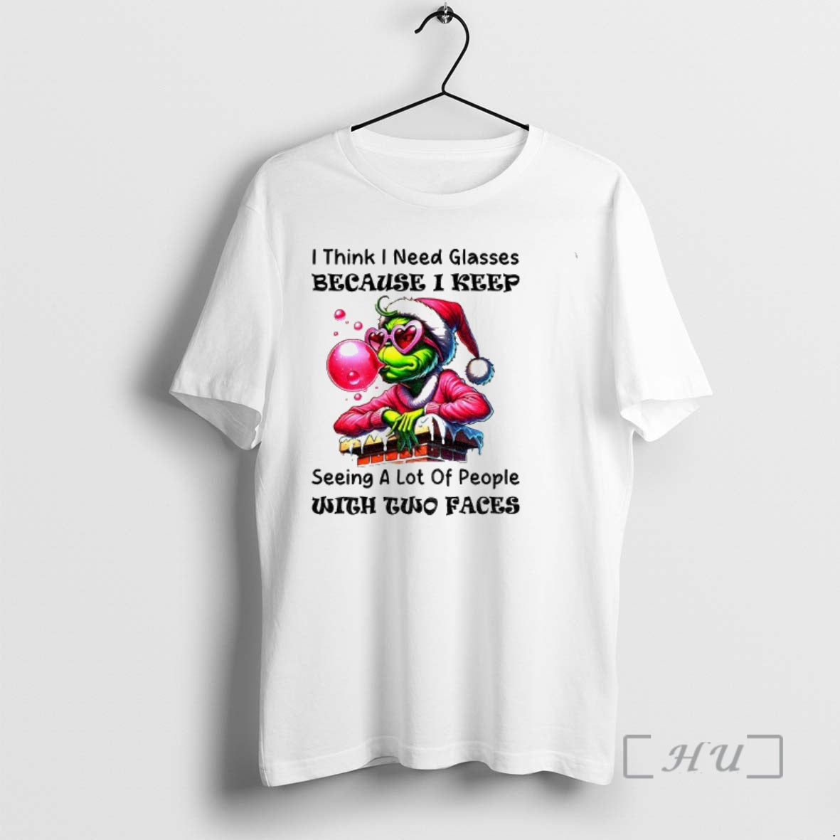 Trending Grinch Santa I Think I Need Glasses Because I Keep Seeing A Lot Of T-Shirts, Hoodie, Sweatshirt | PopFlextees.com