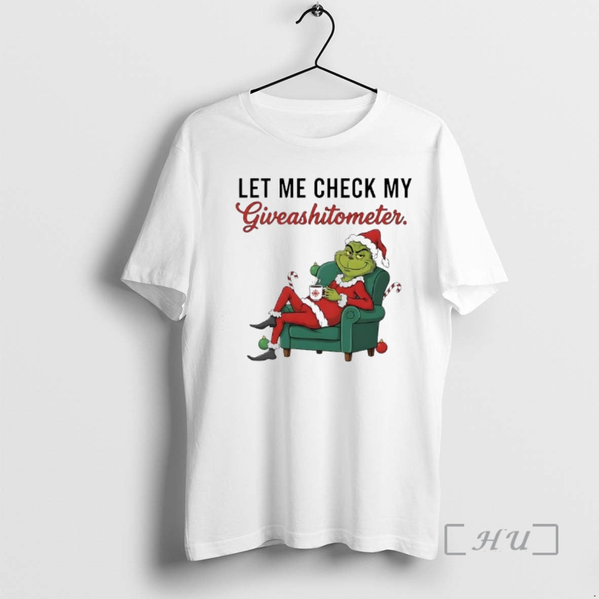 Trending Grinch Santa Suit Let Me Check My Giveashitometer T-Shirts, Hoodie, Sweatshirt | PopFlextees.com