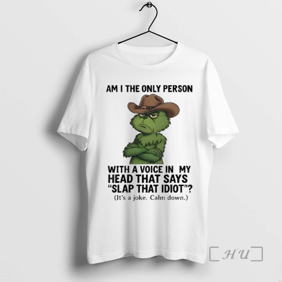 Trending Grinch Am I The Only Person With A Voice In My Head Premium T-Shirts, Hoodie, Sweatshirt | PopFlextees.com