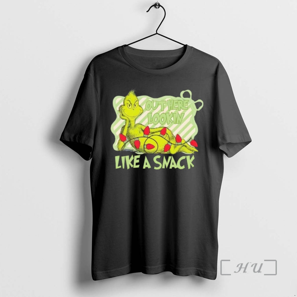 Trending Grinch Light Out Here Lookin Like A Smack Merry Christmas Premium T Shirts Sweater Hoodie, Sweatshirt