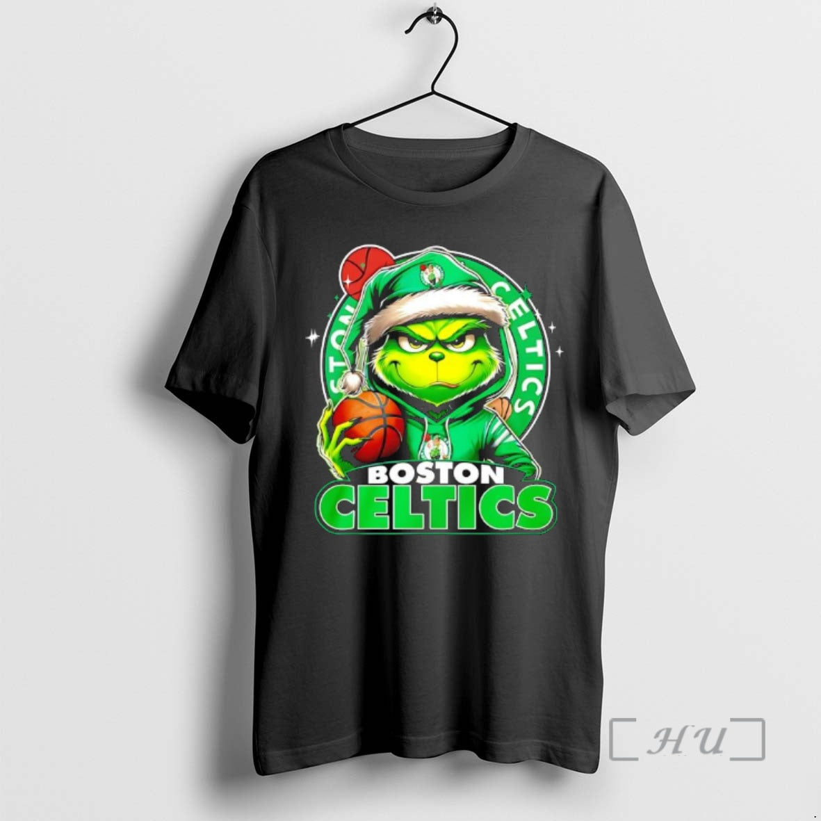 Trending Grinch Wearing Santa X Boston Celtics Hat Christmas T-Shirts, Hoodie, Sweatshirt | PopFlextees.com