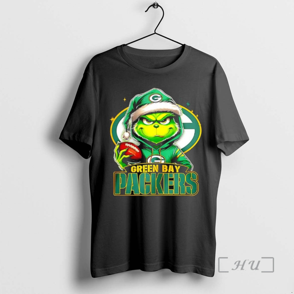 Trending Grinch Wearing Santa X Green Bay Packers Hat Christmas T-Shirts, Hoodie, Sweatshirt | PopFlextees.com