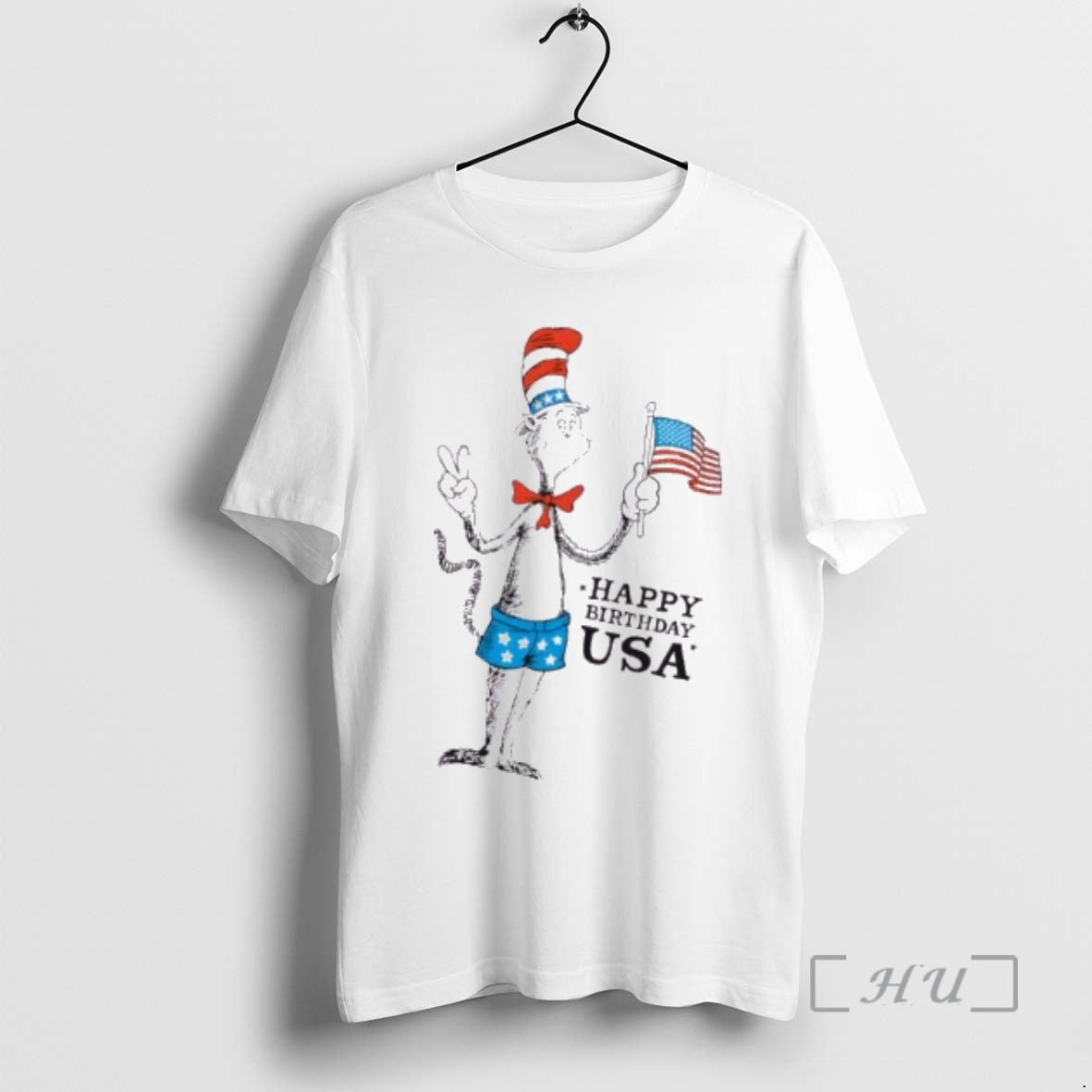 Trending Happy Birthday Usa Cat In The Hat American Flag T-Shirts, Hoodie, Sweatshirt | PopFlextees.com