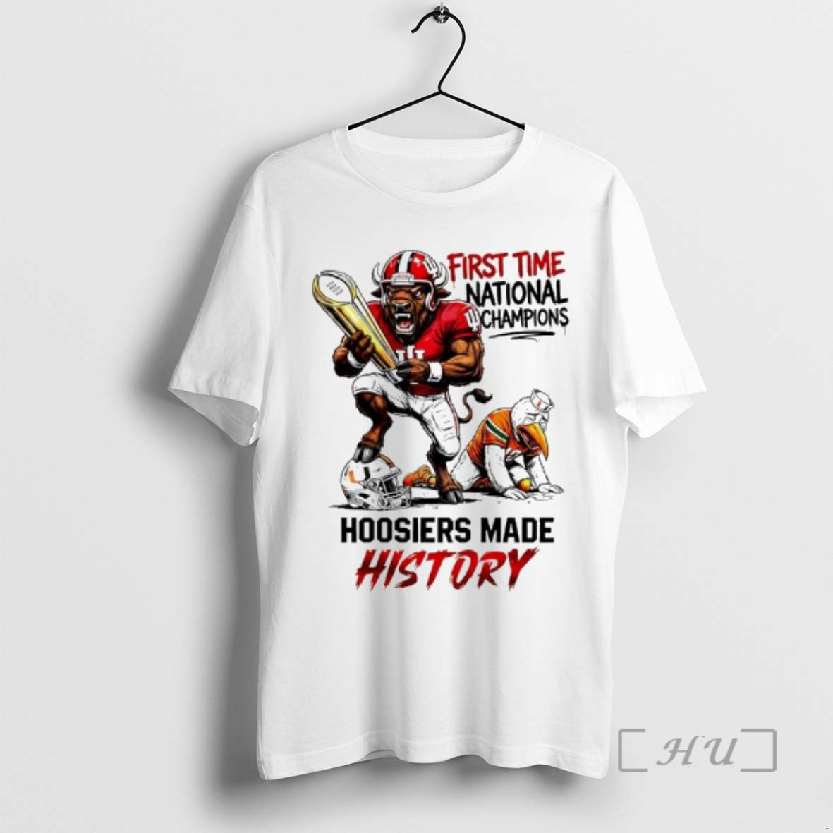 Trending Hoosiers Made History First Time National Chapions Mascots Ibis Bison Premium T Shirts Sweater Hoodie, Sweatshirt