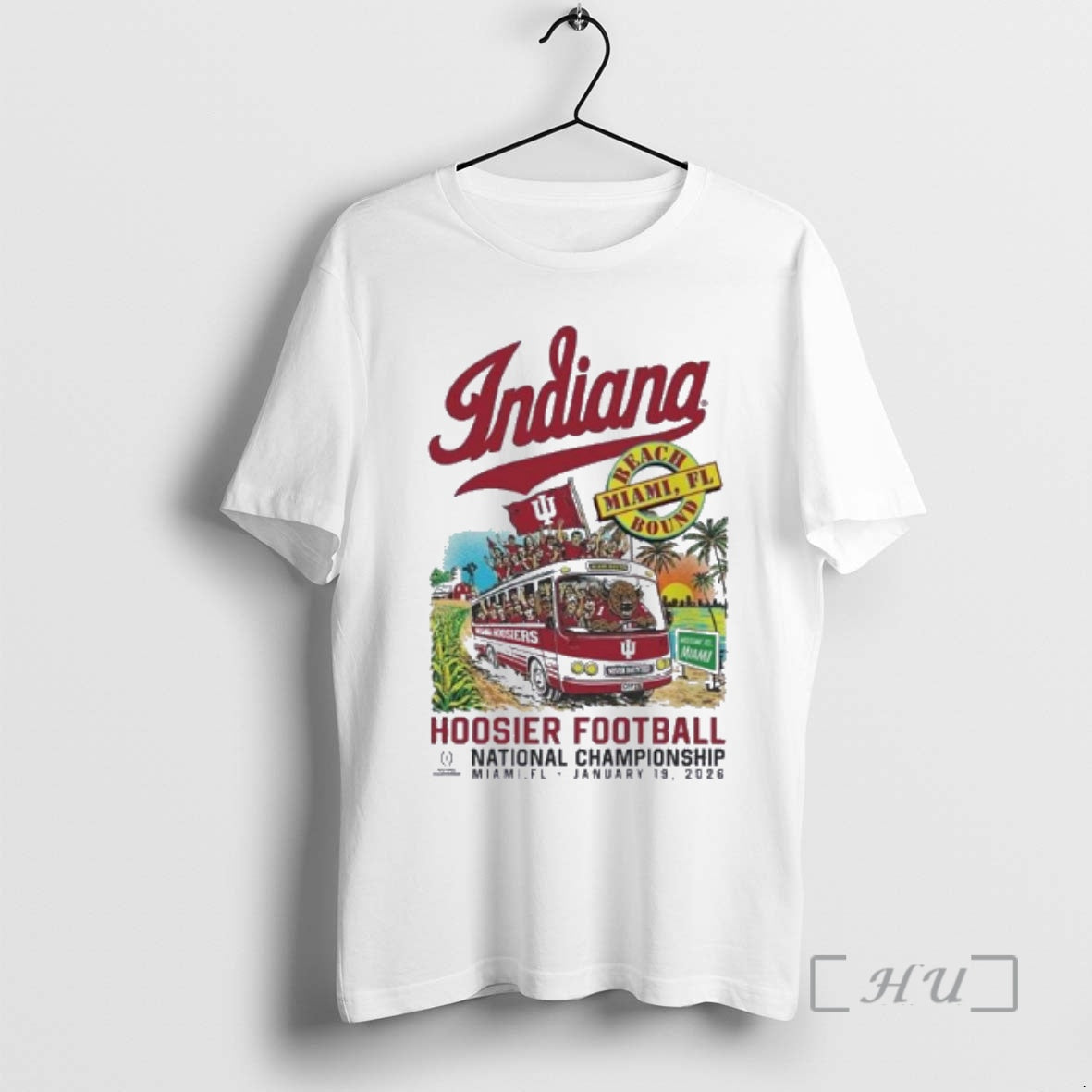 Trending Iu 2025 National Championship Game Bus To Miami Beach T-Shirts, Hoodie, Sweatshirt | PopFlextees.com