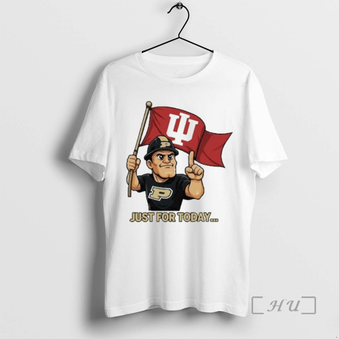 Trending Iu Football Just For Today Purdue Pete With Flag T-Shirts, Hoodie, Sweatshirt | PopFlextees.com