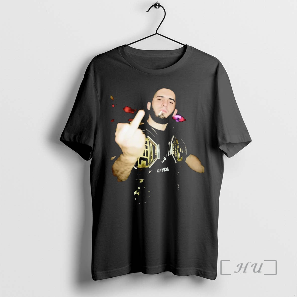 Trending Islam Makhachev Smoking Middle Finger T-Shirts, Hoodie, Sweatshirt | PopFlextees.com