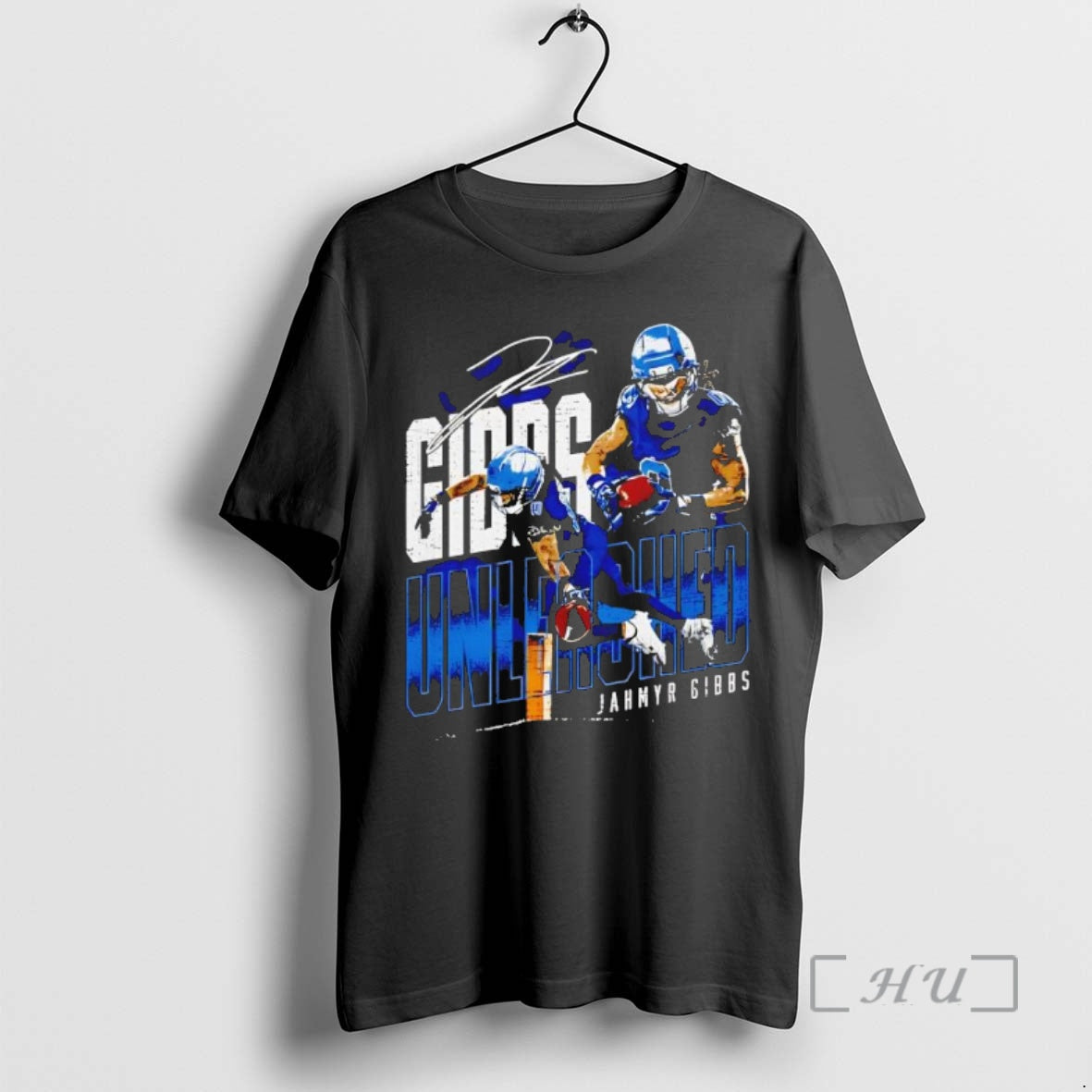 Trending Jahmyr Gibbs Detroit Unleashed Graphic Style Black T-Shirts, Hoodie, Sweatshirt | PopFlextees.com