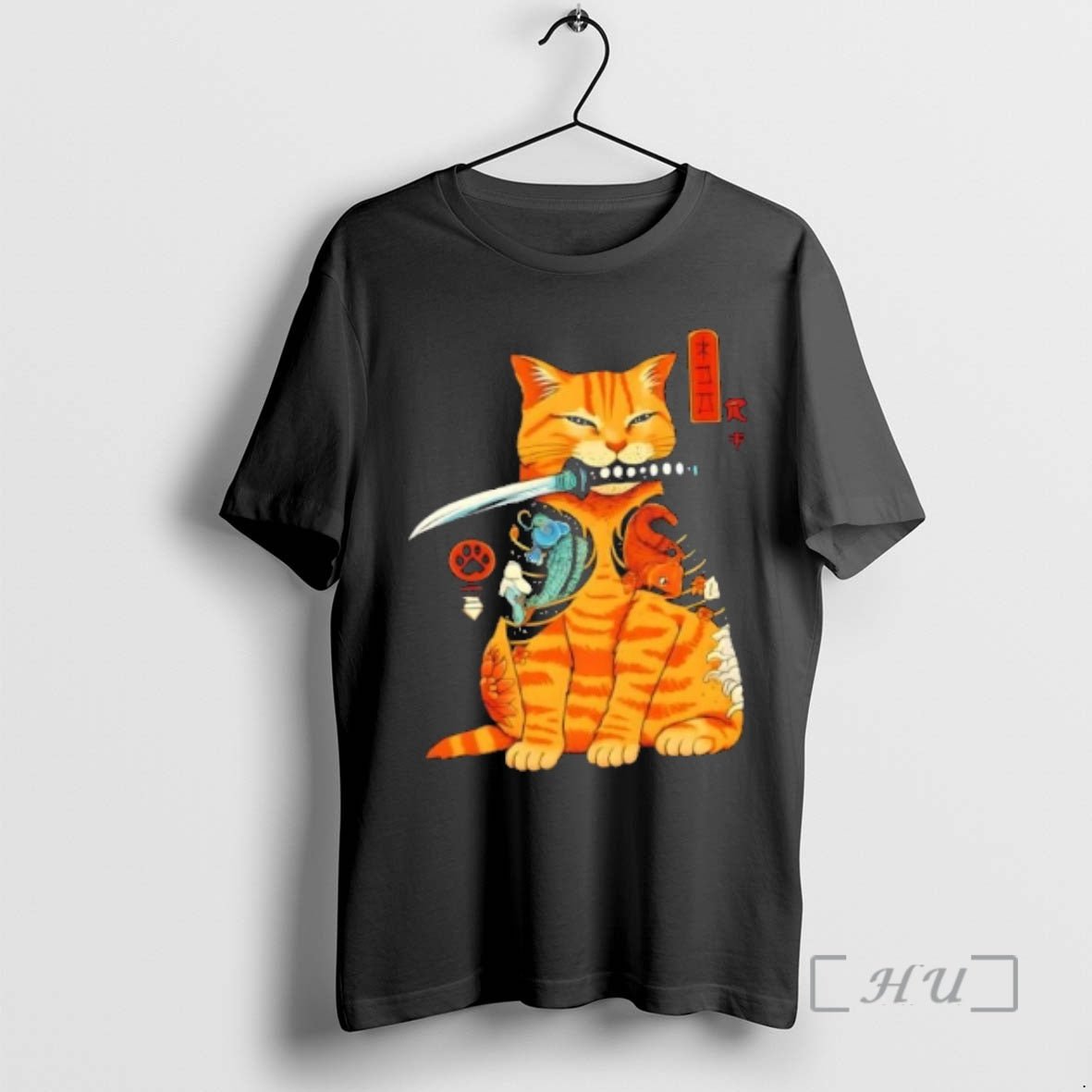 Trending Japanese Samurai Ninja Cat Kawaii Anime T-Shirts, Hoodie, Sweatshirt | PopFlextees.com