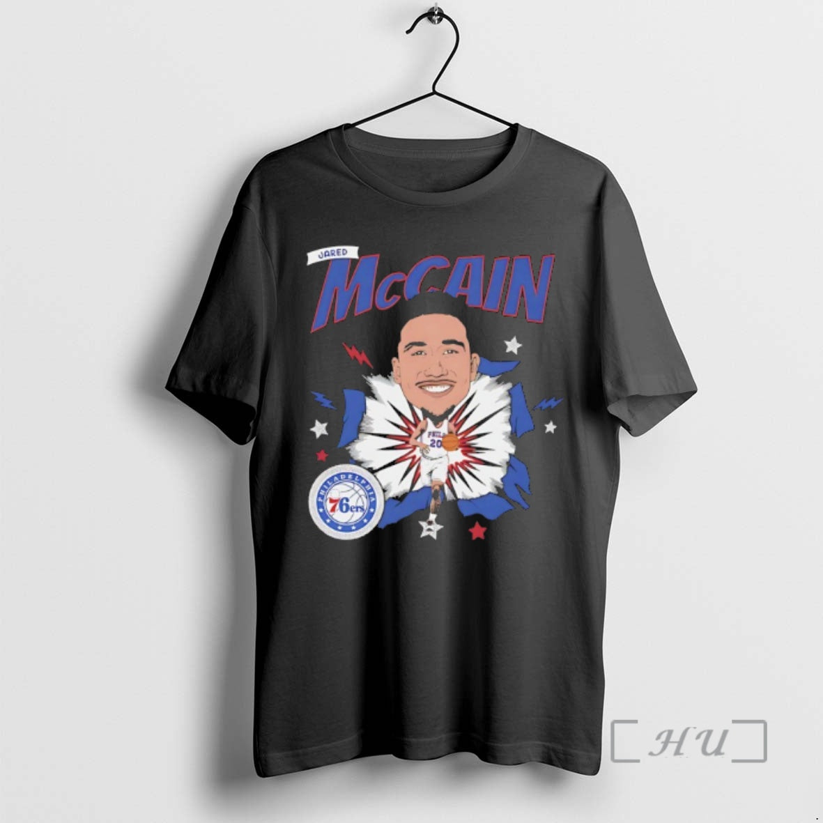 Trending Jared Mccain Philadelphia 76ers Basketball Player Caricature T-Shirts, Hoodie, Sweatshirt | PopFlextees.com