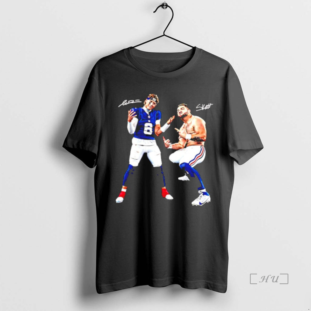 Trending Jaxson Dart And Cam Skattebo New York Giants Aura Signature Premium T Shirts Sweater Hoodie, Sweatshirt