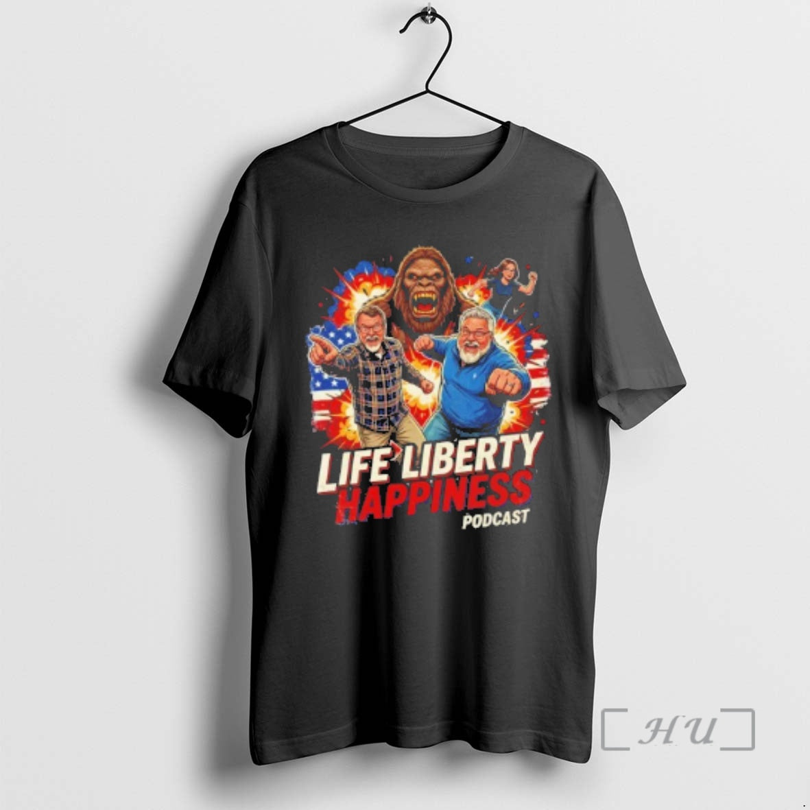 Trending Life Liberty Happiness Bigfoot Team T-Shirts, Hoodie, Sweatshirt | PopFlextees.com