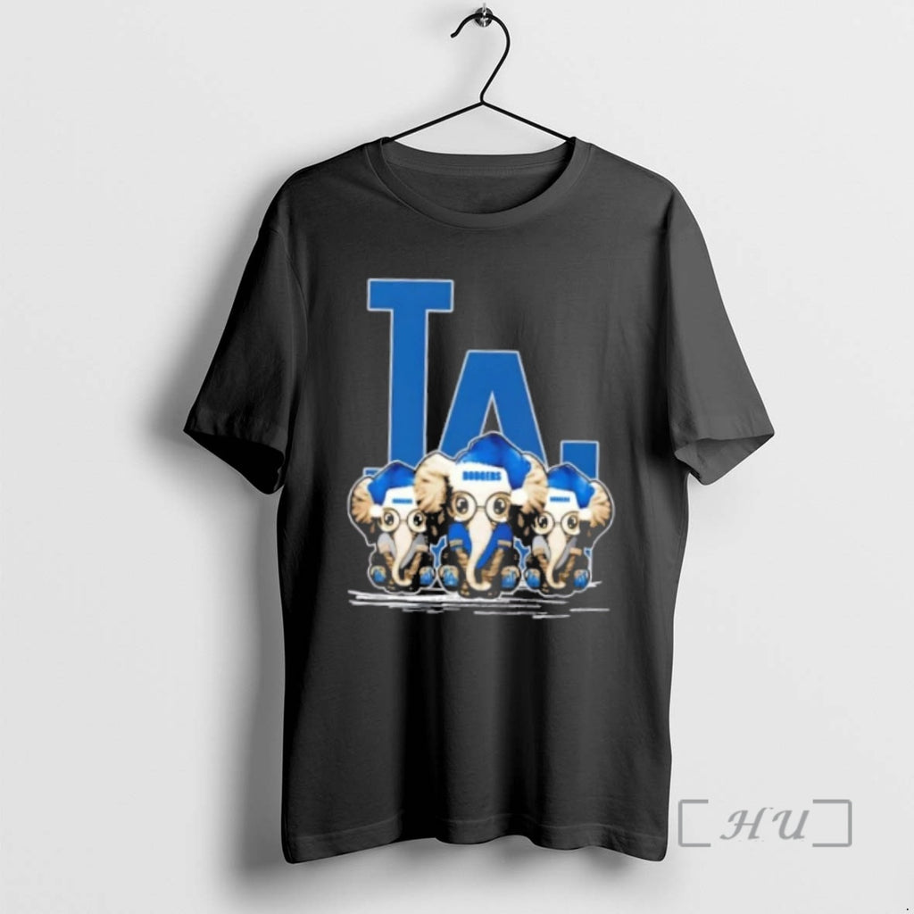 Trending Los Angeles Dodgers X Elephants Santa Hat Merry Christmas T-Shirts, Hoodie, Sweatshirt | PopFlextees.com