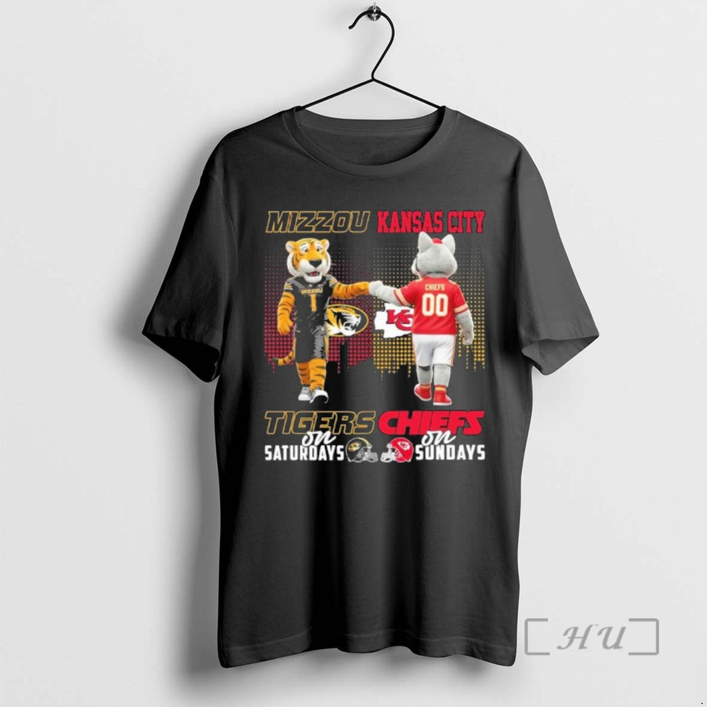 Trending Mascots Mizzou On Saturday And Chiefs On Sundays T-Shirts, Hoodie, Sweatshirt | PopFlextees.com