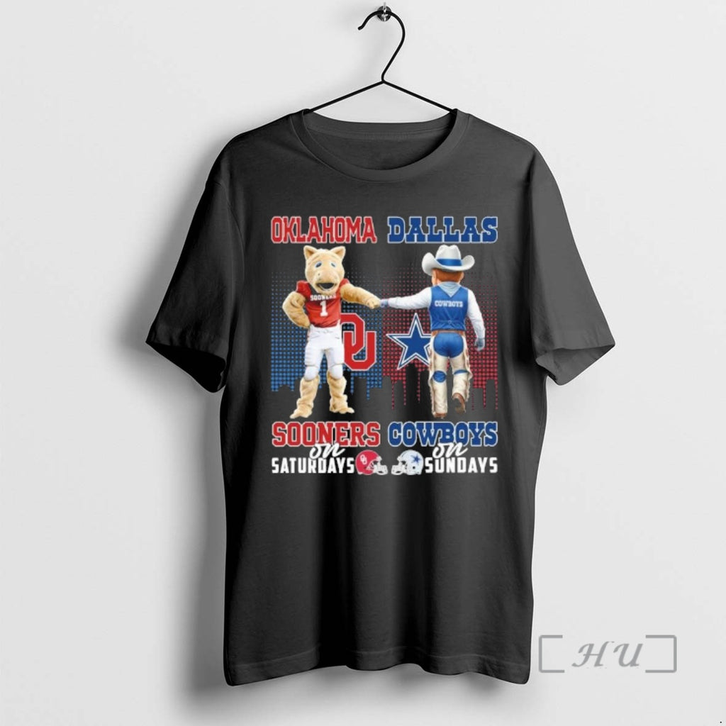 Trending Mascots Oklahoma Sooners On Saturday And Dallas Cowboys On Sundays Premium T Shirts Sweater Hoodie, Sweatshirt